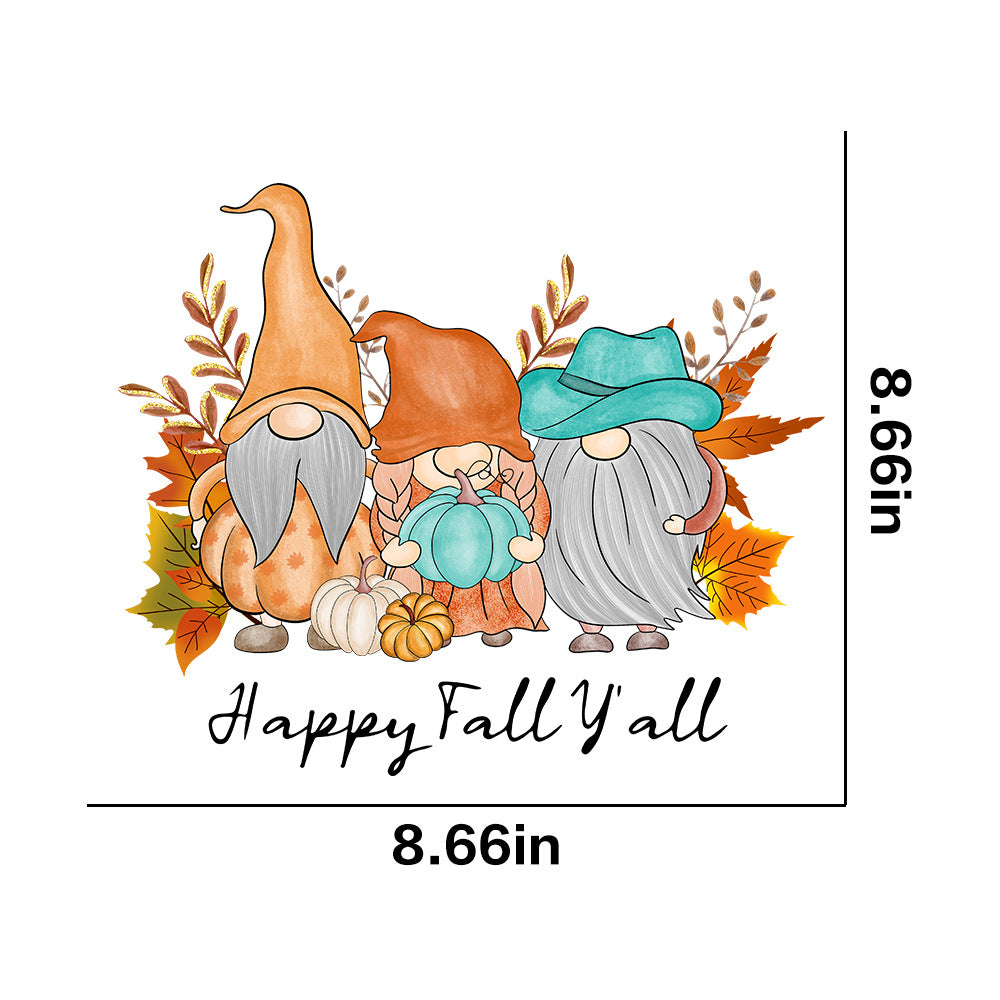 Wholesale 10pcs/pack Golden Autumn Pumpkin T-shirt Thermal Transfer Hot Stamping